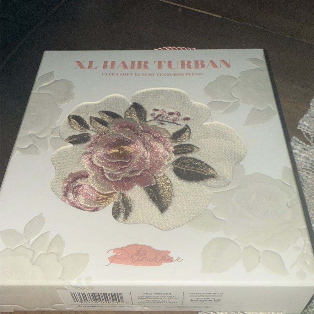 Primrose Pink and Gold Floral Hair Turban